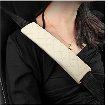 Auto Gurt Protektor, 2pcs Weiches und bequemes Kissen für Sicherheitsgurte, Kompatibel mit allen Autos, Sicherheitsgurt Schutz für Erwachsene und Kinder (Beige)
