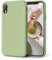 OIIAEE Silicone Case Compatible with iPhone XR Case 6.1 Inch, Soft Ultra Slim Protective Shockproof Liquid Silicone Phone Case with Anti-Scratch Microfiber Lining,Matcha Green