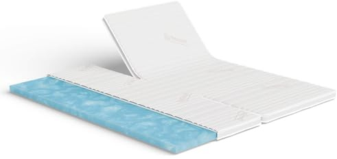 Meisterschlaf Split Gelschaum Topper 180x210 cm – Höhe 7cm – Gelax RG 50 – Oeko-TEX® Standard 100 – Tencel™ Lyocell 3D Doppeltuch-Bezug waschbar – für weicheres Liegegefühl – Made in Germany