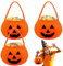 ZZRSYJ Halloween Kürbis Candy Bag,3 Stück Kürbis Sammeltasche,Kürbis Eimer Tasche,Kürbis-Süßigkeiten-Handtasche,Halloween Süßigkeiten Handtasche,für Halloween Party DecorSüßigkeiten Kekse Schokolade