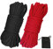 picoggo Soft Cotton Rope Multipurpose Durable Long Rope 10m Length 8mm Thick Tying Rope Macrame Cord DIY Rope (2 Pack, Black + Red)