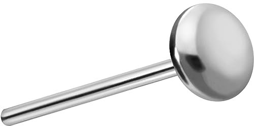 PIERCINGLINE Titan Aufsatz mit Push Pin DISC OHNE Labret Stecker Piercing Ohr Helix Tragus Conch Silberfarben 3 mm