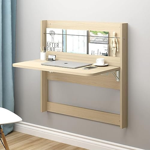 Wandklapptisch,Kinder Schreibtisch Für Arbeitszimmer, Klapptisch Zur Wandmontage Esszimmertische, Klapptisch Wand, Wandklapptisch Küche Esstisch, Platzsparend Wandtisch Computertisch ( Color : Natural