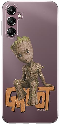 ERT GROUP Handyhülle für Samsung A14 4G/5G Original und offiziell Lizenziertes Marvel Muster Groot 005 optimal an die Form des Handy angepasst, teilweise transparent
