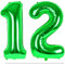 LAPONO Luftballons Geburtstag Zahl 12 Grün, XXL Folienballon Zahlen 1 und 2 Riesen Helium Ballons 12 Jahre Geburtstagsdeko für Junge, Mädchen 12. 21. Kindergeburtstag Jubiläum Party Deko