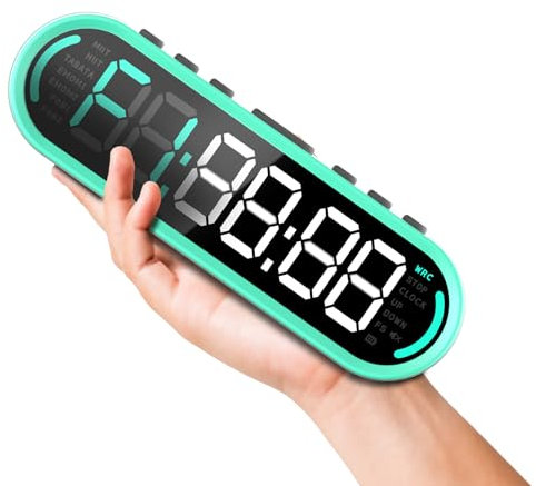 Forcefree+ Minuteur de gym portable pour la maison, minuterie d'intervalles pour entraînement avec affichage numérique LED, compte à rebours ultime pour boxe, tabata, yoga, etc. (Vert-003)