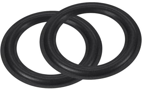 sourcing map Rubber Speaker Foam Edge Surround Rings 6.5 Inch 105mm x 155mm Perforated Subwoofer Rings Replacement Parts for Speaker Repair or DIY Black 2 Pcs