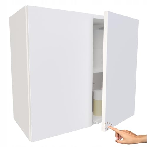 Miradu Badezimmerschrank hängend mit Push-to-Open-Fronten, Waschmaschinenschrank, badezimmerschränke, badschrank hängend, Waschbeckenunterschrank,wc Schrank, wandschrank (Weiß, 52x60x30)