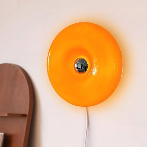 Donuts Max 40W Rund LED Wandleuchte Orange Glas Wandleuchte Nordic Modern für Schlafzimmer Esszimmer