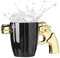 LUCYLANKER Taza de Café Con Mango de Pistola de Cerámica Divertida Y Moderna, Taza Novedosa, Taza de Café Con Revólver Personalizada Con Mango de Pistola 3D, Regalo Militar Para Hombres (Dorada)