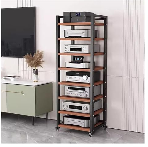 audio rack hifi regal 7 8 6 5 Etagen Stereo-Komponenten-Rack/Schrank, Hochwertiger Audio-Video-Medienständer Mit Verstellbarem Regal, Rollendes Regal Für Stereokomponenten Für Wohnzimmer/Haus/Büro ( C