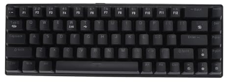 VBESTLIFE Kabellose Mechanische Tastatur, 60% Triple-Modus BT5.0 2,4 G Typ C Mechanische Gaming-Tastatur 61 Tasten, Blaue Schalter, Tastatur mit Hintergrundbeleuchtung, für Smartphones,
