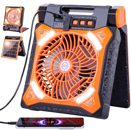 WESTTREE Ventilador solar recargable con pilas X98 Naranja