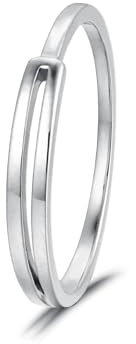 Wycian Matching Rings Gay, Verlobungsring Platin 9 Karat Weißgold 9K 2.58Mm Größe 63 (20.1) Gravur Für Valentinstag Freundschaftsring Einzeln