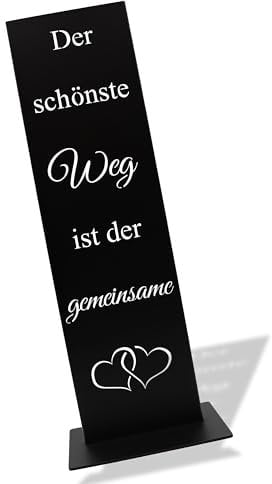 Rostikal Gartenschild 55 cm Schwarz – Ideal als Geschenk und Gartendeko – langlebig, wetterfest und rostfrei handgefertigt für Outdoor und Indoor Dekoration