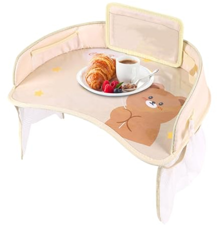 yybng Bandeja de viaje infantil para coche, bandeja de viaje para niños pequeños, bandeja de viaje para niños, organizador de escritorio grande para niños pequeños para guardar aperitivos, frutas,