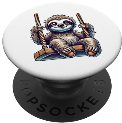 Niedlicher Faultier-Schaukel Spielplatz PopSockets mit austauschbarem PopGrip