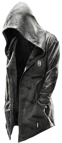 YULONGESS Herren Kapuzenjacke Lässig Und Lässig Druck Mäntel Bequem Und Weich Kapuze Zipper Langarm Sweatshirt Harajuku-Stil Unverwechselbare Persönlichkeit Mit Tasche Geeignet Für Alltag