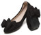 YOUNIFIZ Women Ballet Flats Foldable Fashion Bowtie Comfort Pointed Toe Slip On Ballerina Ladies Casual Comfort Faux Suede Loafers (Black,Size 8)