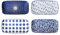 Cerkik Ceramic Rectangular Serving Platters - 12 Inch Large Rectangle Serving Trays Dinner Plates for Charcuterie, Dessert, Fruit Appetizer for Party Entertaining - Set of 4 - Vintage Blue