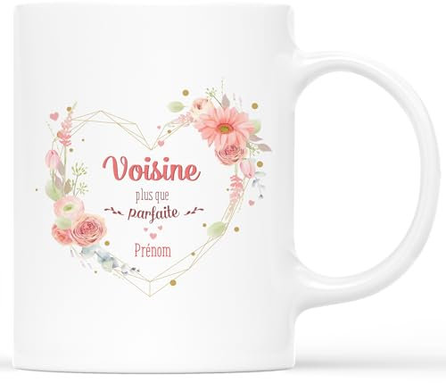 Cadeau Plus Mug Personnalisé Prénom - Tasse marraine, Mug Meilleure Marraine, Tasse Meilleure Belle-fille, tasse super tata (Voisine)