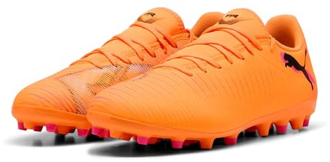 PUMA Unisex Future 8 Play Multi-Ground Football Boots, Heat Fire-PUMA Black-Ravish, 3 UK