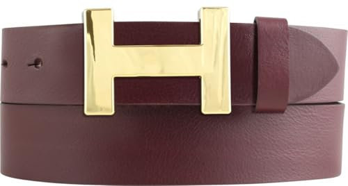 BELTINGER Designer Gürtel HENRY aus Vollrindleder 4 cm | Eleganter Ledergürtel für Damen und Herren 40mm | Gold glänzend | Bordeaux 110cm