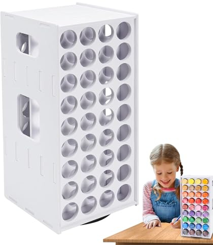 WJnflQN Paint Holder , Craft Paint Storage - Colour Tower with 72 Holes | Art Craft Supply Storage Rotating Vertical Paint Storage Tray for Super Satchel