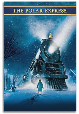 LUEXUHEY Filmposter The Polar Express auf Leinwand, Kunstdrucke für Weihnachtsgeschenke, Wohnzimmer, Schlafzimmer, moderne Heimdekoration, Geschenk, 40 x 60 cm, ungerahmter Stil