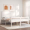 Juroupi Seniorenbett mit Kopfteil Bettgestell Massivholzbetten Bett Weiß Kingsize Massivholz - 3195487