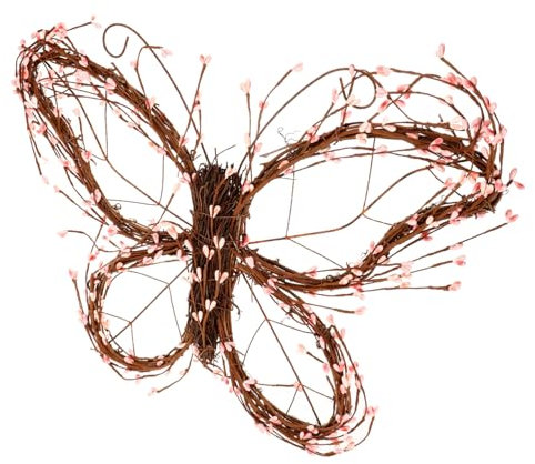 QUMIIRITY Butterfly Rattan Wreath Dekorativer Rattan Türkranz Mit Schmetterling Für Fenster Und Frühlingsfeiern Für Deko Und Kreative Gestaltung