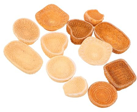 Alasum Miniatur Rattankorb Dekoration Geflochtener Kleiner Korb Für Puppenhaus Mikro Landschaft DIY Zubehör Handgefertigt Tragbar