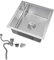 Fregadero de un Seno, 38 x 38cm Fregadero Cocina en Acero Inoxidable 304, Fregadero Pequeño, Fregadero Bajo Encimera o Sobre Encimera con Filtro de Drenaje (Plata)