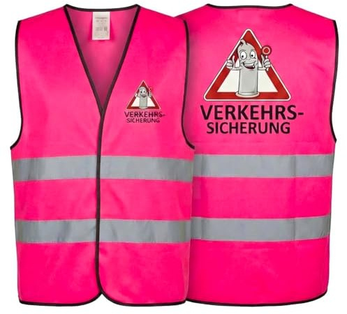 Goldschmidt Weste Verkehrssicherung Kostüm zweideutig lustig | Warnweste Verkleidung für Fasching Karneval | Unisex neon