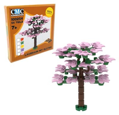 CMC imports 100254 Großer Laubbaum mit Blüten 54 teiliger Bausatz Klemmbausteine (970 - Rosa)