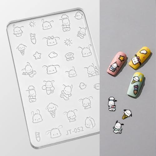 Nail Art Silicone Mold, Nail Decoration Silicone Mould, 3D Nail Art Carving Mold Templates for Precise Embossed Pattern, Nail Tools Nail Charms for Acrylic Nail DIY Craft (Rabbit)