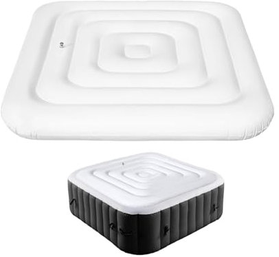 Whirlpools Abdeckung, Thermoabdeckung für Whirlpools, Aufblasbare Poolabdeckung mit 2 Handhaben, Regenfest Und ReißFest Whirlpoolzubehör, Aufblasbarer Whirlpools für Outdoor