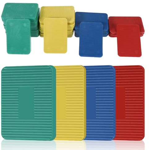 40 Stück Abstandshalter Kunststoff, Universal Unterlegplatten Fenstern und Türen, Verglasungsklötze Unterlegplättchen, Distanzklötze Keile, Keile Kunststoff für effektive Montage