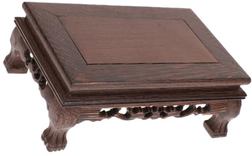 Holzständer Rechteckig 24x16x9cm, Stabile Basis | Pflanzkübel und Aquarien, Coffee Farbton, Innenflur, Wintergarten