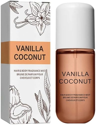 Vanille-Kokos Parfum Körper & Haar Spray 50ml – Langanhaltender Duft, pflegend & erfrischend für Damen, Reisegröße (A, 1 PCS)