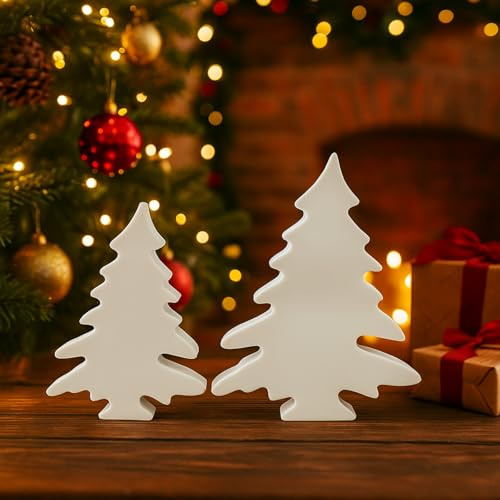 Skeadex Silikonformen Gießformen Weihnachten, 2er Silikonform Weihnachtsbaum Gießform Tannenbaum Gießformen Silikon Weihnachten Gips zum Gießen Baum Silikonformen Weihnachtsbaum (A)