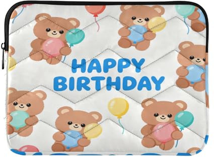 Laptop Sleeve Case 13-14 Inch Lightweight Laptop Sleeve Bag Happy Birthday Teddy Bear for Men Women latitude case M