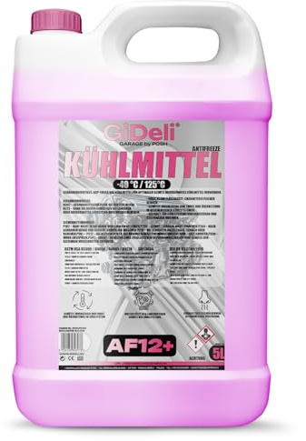GiDeli Kühlerfrostschutz Rot 5 L - G12+ Kühlmittel Auto, Gebrauchsfertig | Kühlflüssigkeit fürs Auto, OAT-Schutz für Aluminium und Kunststoff, für eine Fahrzeugfüllung