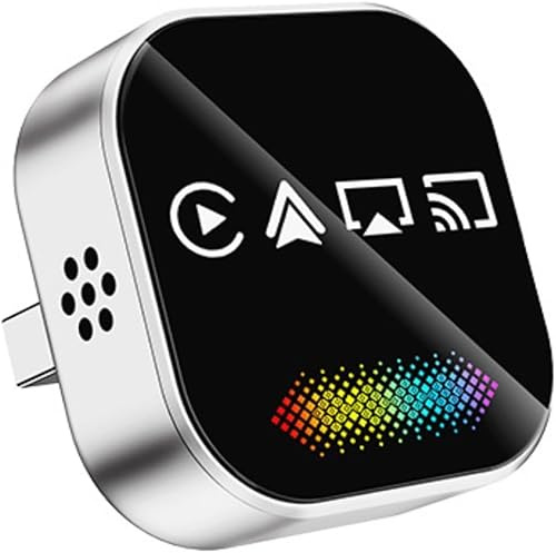 4-in-1 Wireless CarPlay Adapter, Wired to Wireless CarPlay & Android Auto Dongle with AirPlay and MirrorLink, USB Plug & Play Car Adapter for iphone and Android