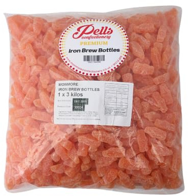 Pells Premium Fizzy Iron Brew Bottles | 3kg Bulk Bag | Zesty Fizzy Jelly Sweets