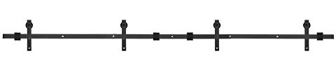 Barn Sliding Wood Door Track System Kit 4m Double Door Sliding Door Hardware Accessories for Warehouse Cabinet