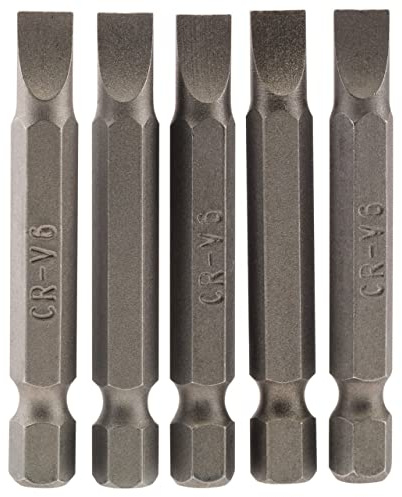 Draper 64273 6mm 1/4 Hex Plain Slot Insert Bit 50mm Long (5 Pieces)
