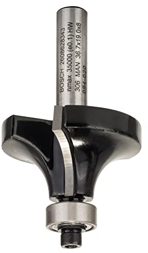 Bosch Accessories Professional 1x Abrundfräser Standard for Wood (für Holz, Zubehör Handfräse, Radius 12 mm, Arbeitslänge 18.6 mm, Ø Schaft 8 mm)