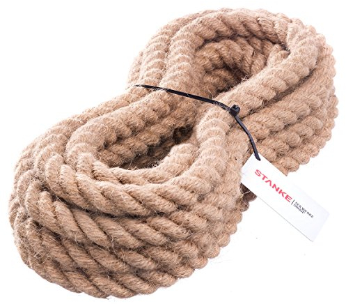 Seilwerk STANKE Juteseil Naturfasern gedreht Tauwerk Hanf Jute Tau Seil Tauziehen Absperrseil Handlauf 30mm 30m
