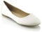 ESSEX GLAM New Womens Flat Pumps Ladies Glitter Ballet Ballerina Dolly Bridal Shoes Size (UK 8 EU 41, Ivory Satin)